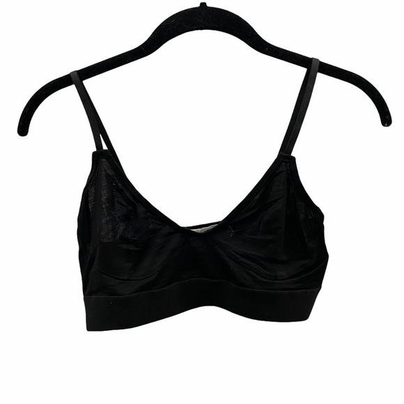 Line + Dot knit black basic wireless wide elastic band T-shirt bralette sz S/XS - Picture 2 of 9